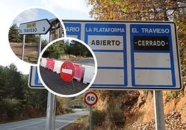 Indicaciones que informan sobre el cierre de la DSA-191 y el corte en la plataforma de Candelario.