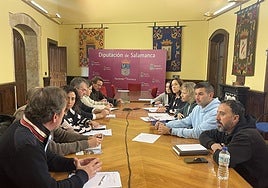 Asistentes a la reunión de la Mesa del Castaño de Salamanca.