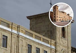 Placas metálicas en la fachada y visión completa del edificio.