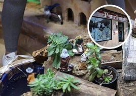 Una parte de Belén que han realizado en la tienda