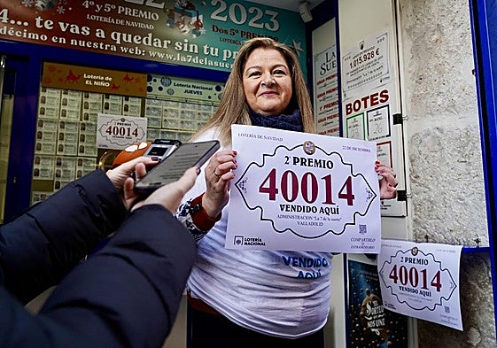 Administración de lotería de nº7 de Valladolid donde se ha vendido el 2° premio del Sorteo Extraordinario de la Lotería Nacional de Navidad.