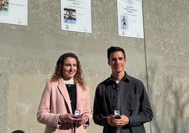 Lorena Martín y Mario García, durante el acto.
