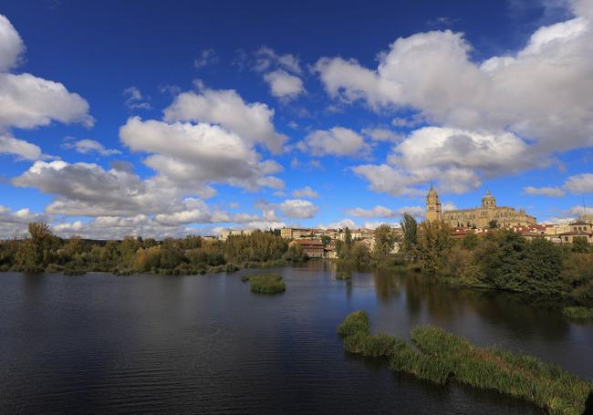 Vista de Salamanca desde la margen izquierda del río Tormes.