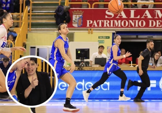 Andrea Vilaró e Iyana Martín ante Ferrol, y abajo a la izquierda, Raquel Romo.