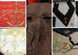 Algunas de las piezas masónicas de Salamanca que van a ser restauradas.