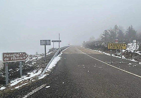 Corte de la subida a la Peña de Francia en una imagen de archivo.