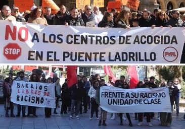 Concentraciones a favor y en contra del centro de inmigrantes de Puente Ladrillo a escasos metros de distancia