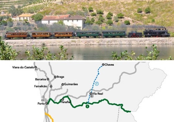 Tren de la línea del Duero y recorrido completo desde Oporto a Barca d'Alva.