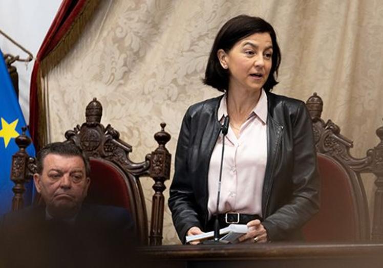Eva Granados, secretaria de Estado de Cooperación Internacional, durante su intervención.