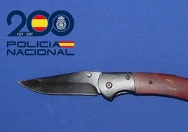 La navaja que utilizó el detenido