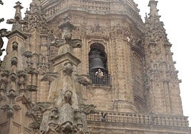 El Mariquelo, en su tradicional subida anual a la catedral de Salamanca para celebrar que no hubo víctimas en la capital charra tras el gran terremoto de Lisboa de 1755.