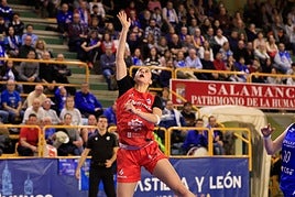 Claudia Soriano, en un partido con el Ensino de Lugo en Würzburg.