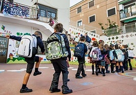 Día de vuelta al cole en un centro de Ciudad Rodrigo.