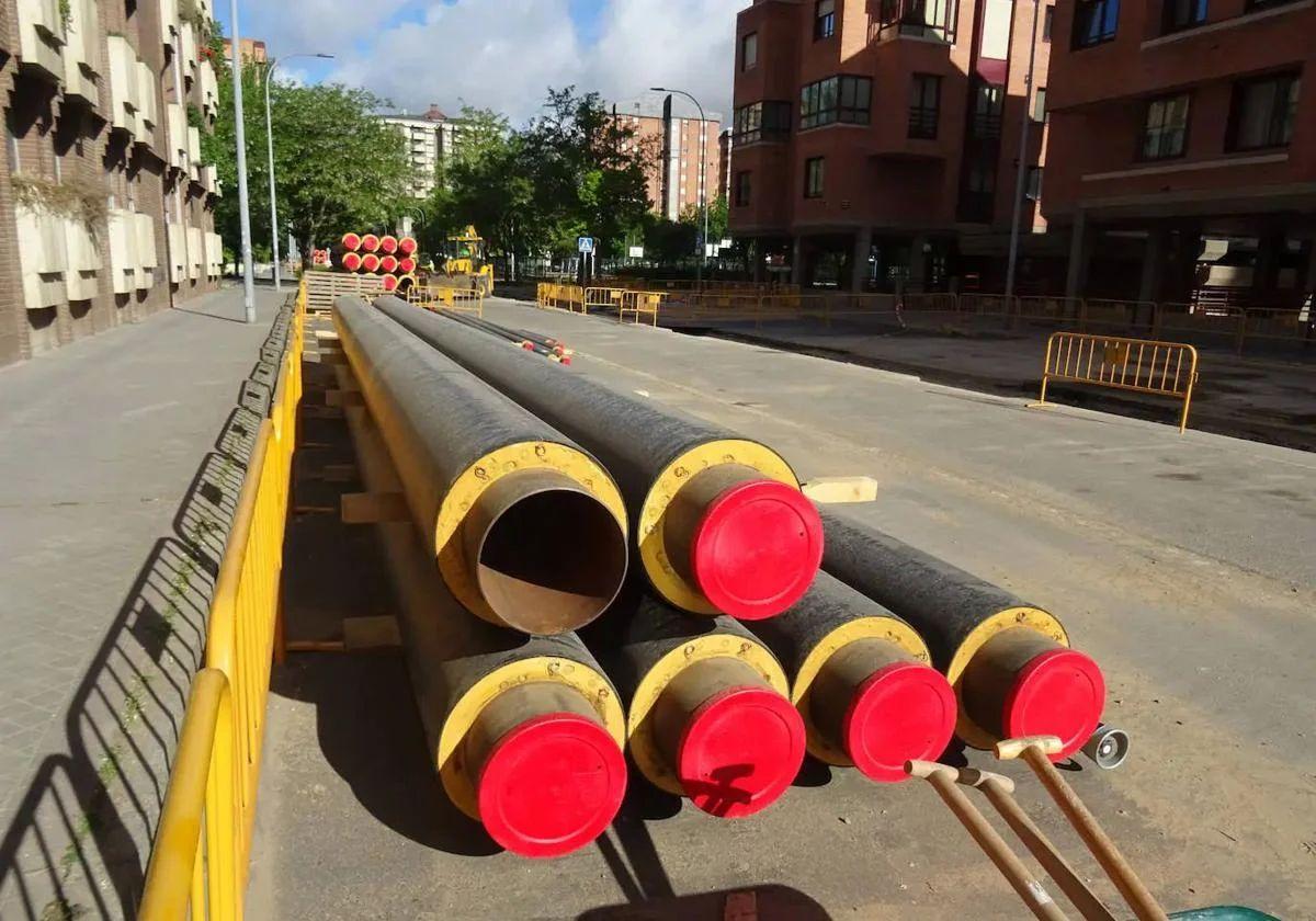 Tuberías para una red de calor.