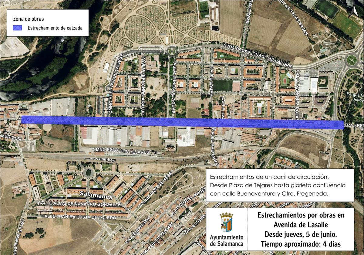 La importante avenida de Salamanca en obras que depara cortes y desvíos