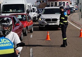 Control policial en Salamanca en una imagen de archivo.
