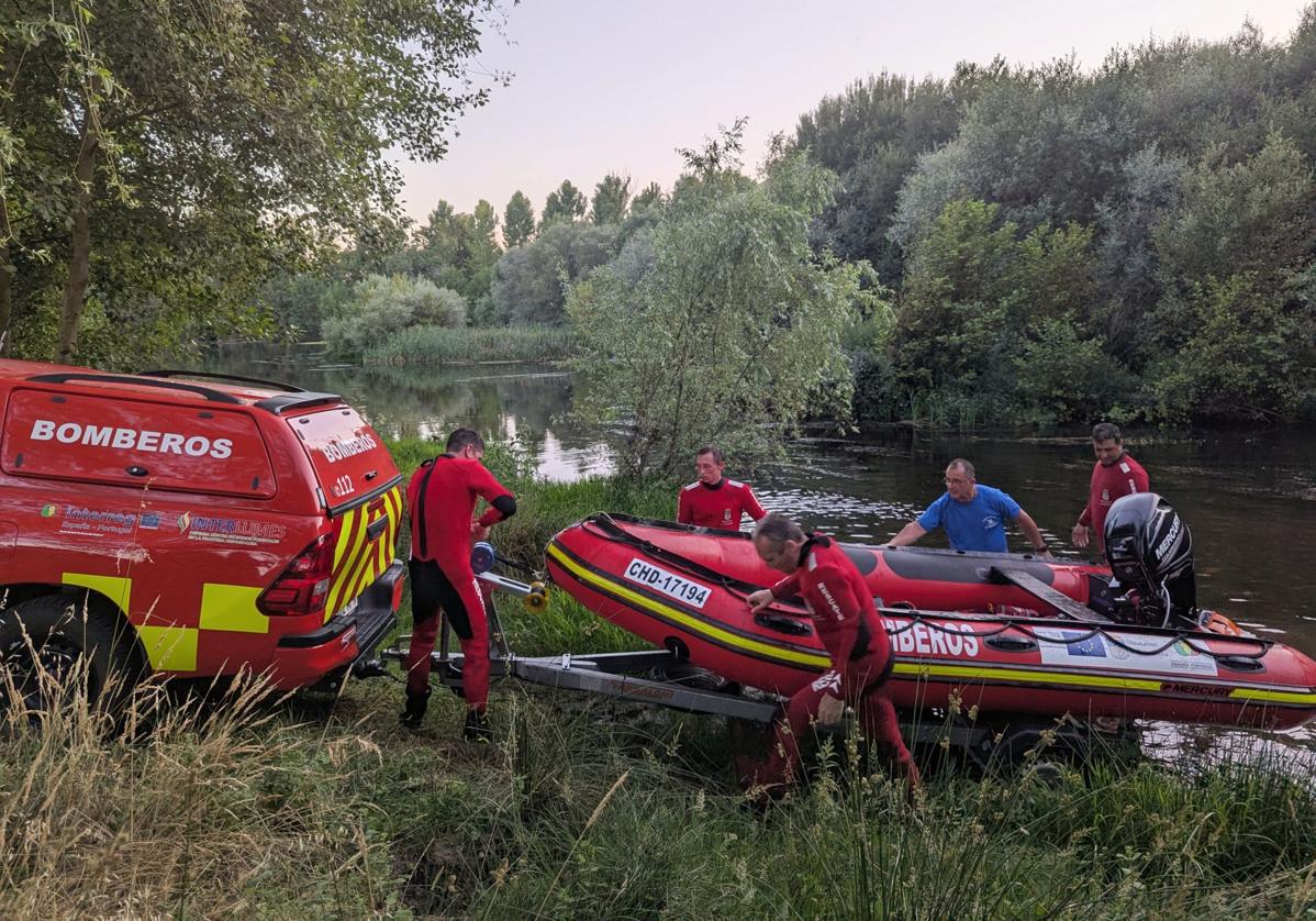 Imagen del rescate en el río Águeda en Ciudad Rodrigo.
