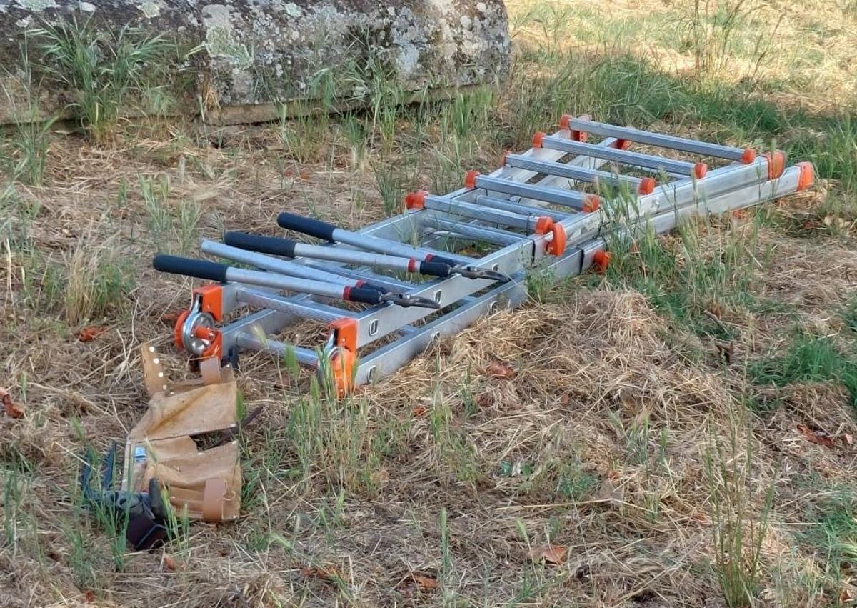 Imagem secundária 1 - emboscada em uma cidade em Salamanca em um bando de ladrões de cobre com 3 quilômetros de cabo