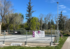 Pista del parque de los Jesuitas sin canastas y vallada