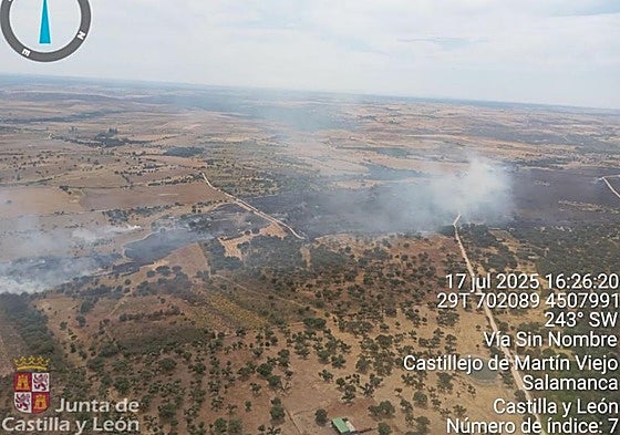 Incendio en Castillejo de Martín Viejo