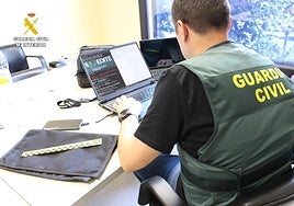 La Guardia Civil trabajando en el operativo.