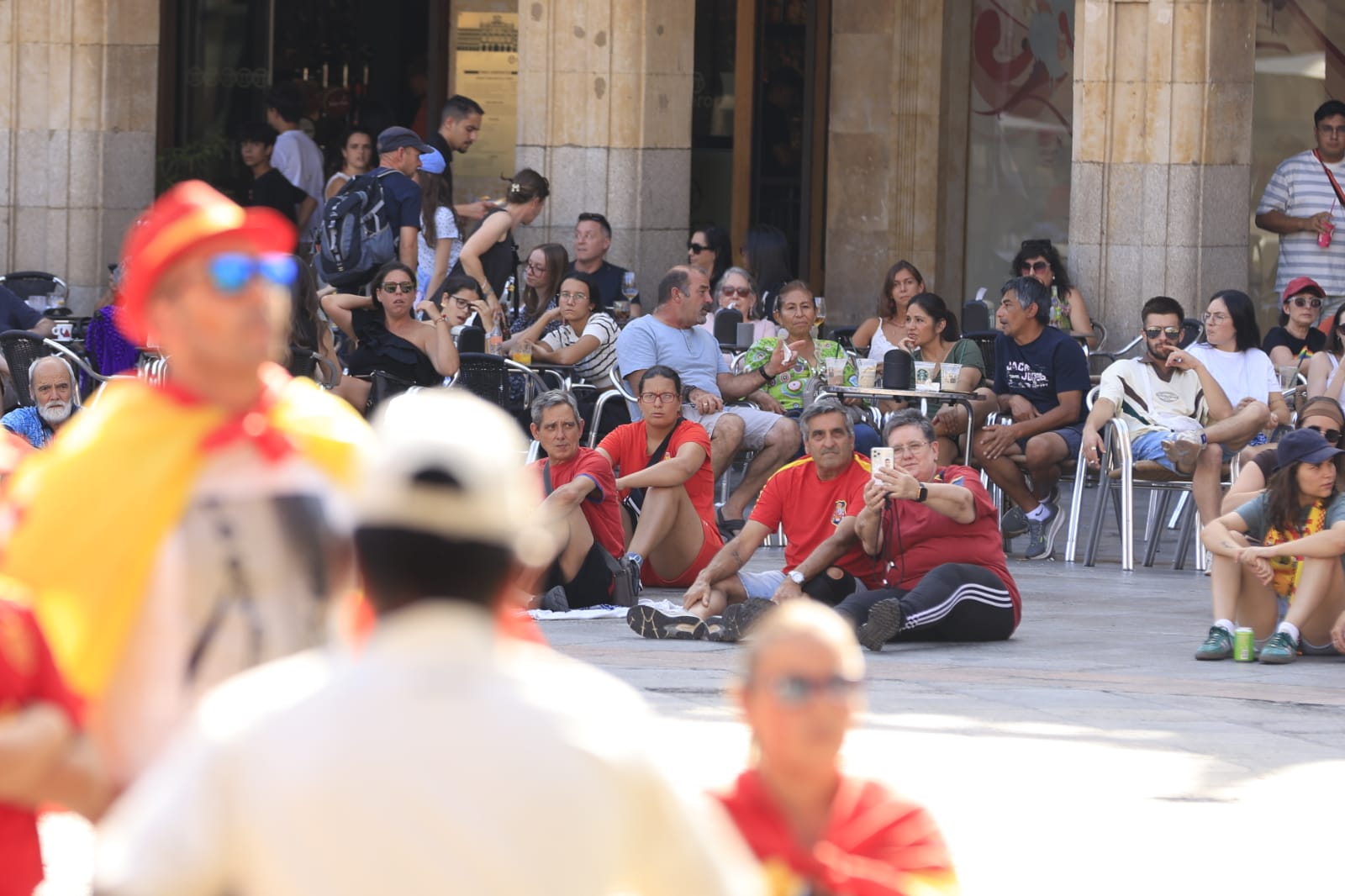 Salamanca vive la final de la Eurocopa de España a la sombra de la Plaza Mayor