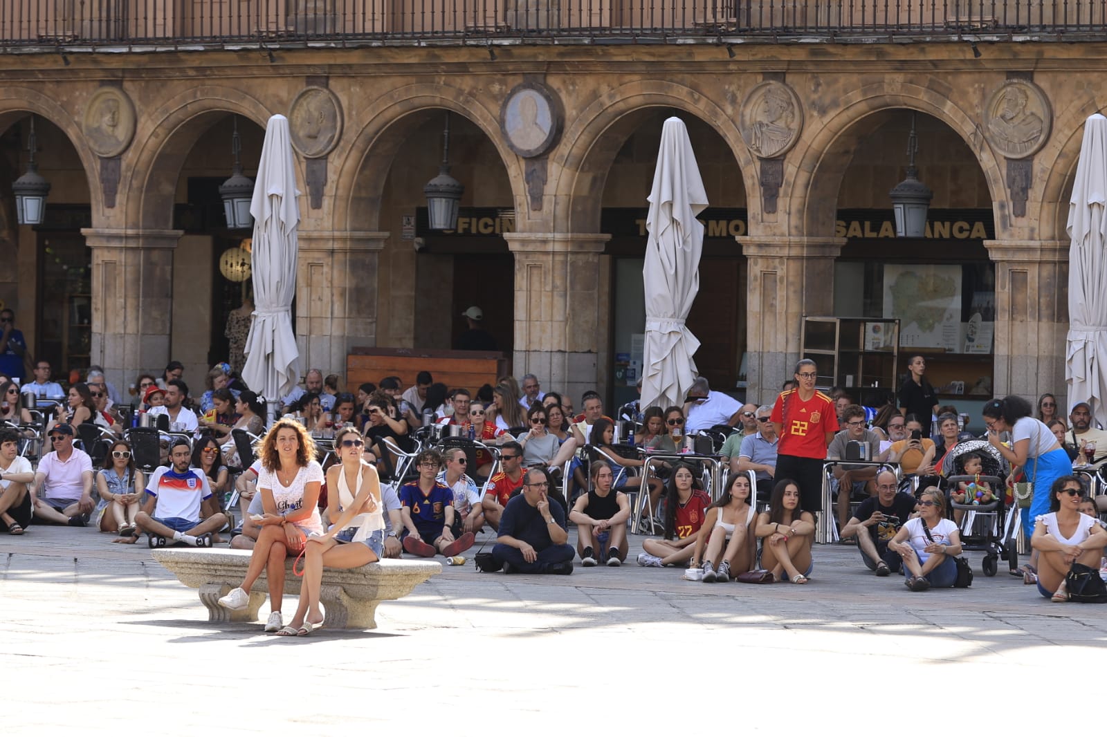 Salamanca vive la final de la Eurocopa de España a la sombra de la Plaza Mayor