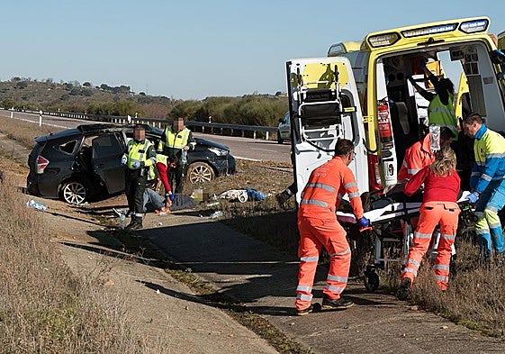 Imagen de archivo de un accidente en la A-62.