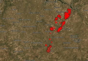 Más de 30 de medios trabajan para extinguir los cinco incendios activos este domingo en Salamanca