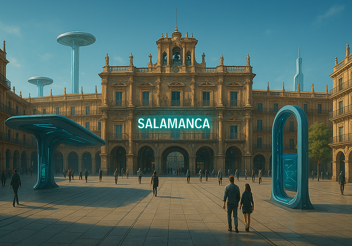 Recreación de Salamanca en el futuro realizada con IA