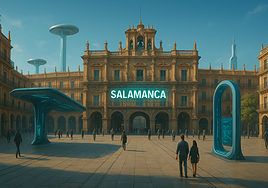 Recreación de Salamanca en el futuro realizada con IA