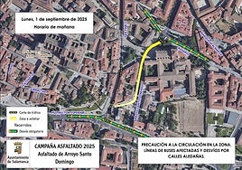 Cortes de tráfico y desvíos el próximo lunes en Salamanca