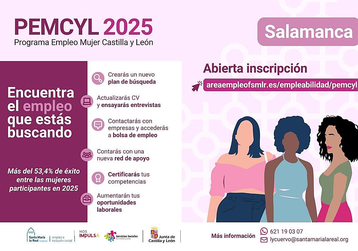 Mujeres de Salamanca impulsarán desde septiembre su búsqueda de empleo en PEMCYL