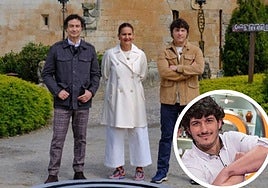 Los presentadores de MasterChef Celebrity, en el Castillo de Buen Amor durante la grabación del programa.