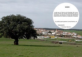 Localidad de Vecinos y, a la derecha, el bando publicado por el ayuntamiento.