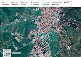 Ubicación de la meta, del parking de los equipos y de toda las instalaciones de la Vuelta en Guijuelo.