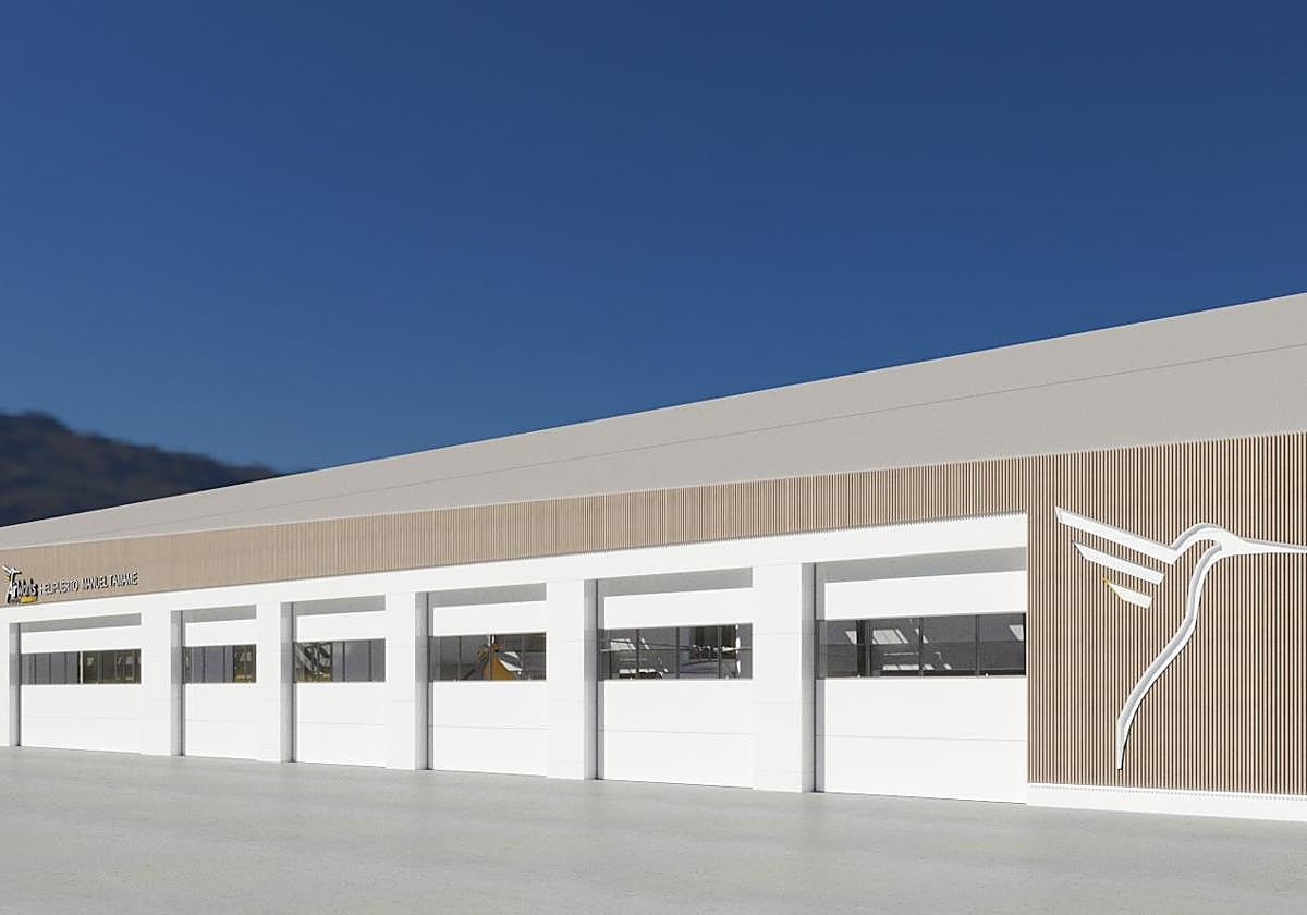 Proyección de las instalaciones del helipuerto de Aldeatejada.