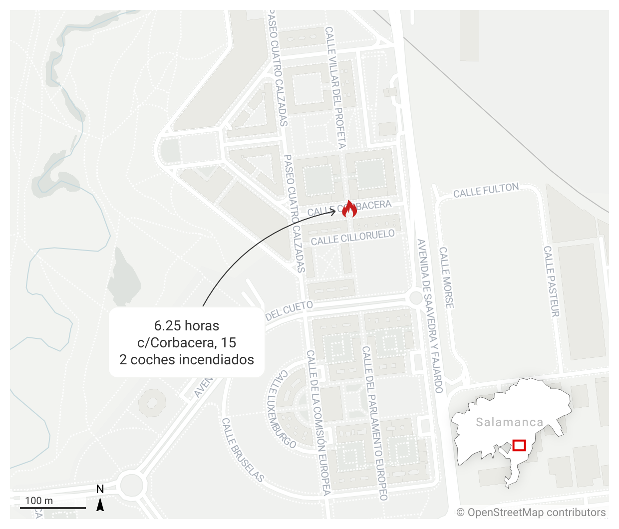 Sobresalto al arder dos coches de madrugada en el Zurguén
