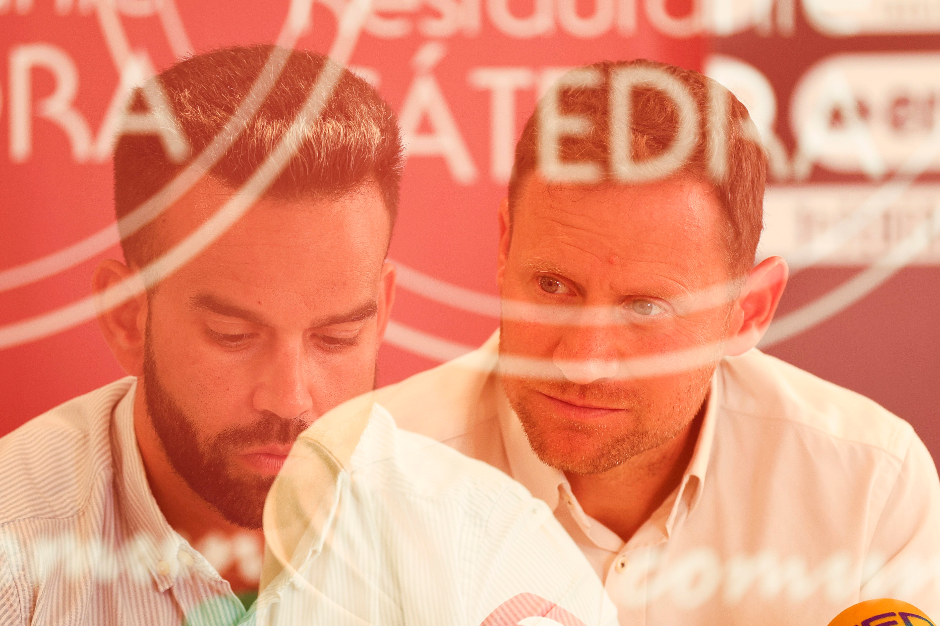 Mario Simón y Antonio Paz, entrenador y director deportivo de Unionistas