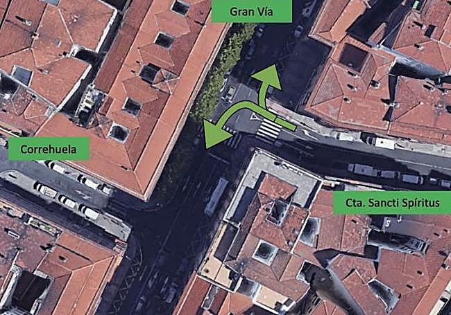 El nuevo giro a la izquierda en Sancti Spíritus con Gran Vía, ahora prohibido.