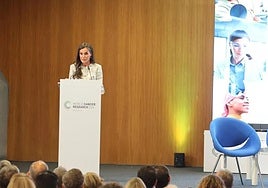 La reina Letizia en su intervención en el Centro de Investigación del Cáncer