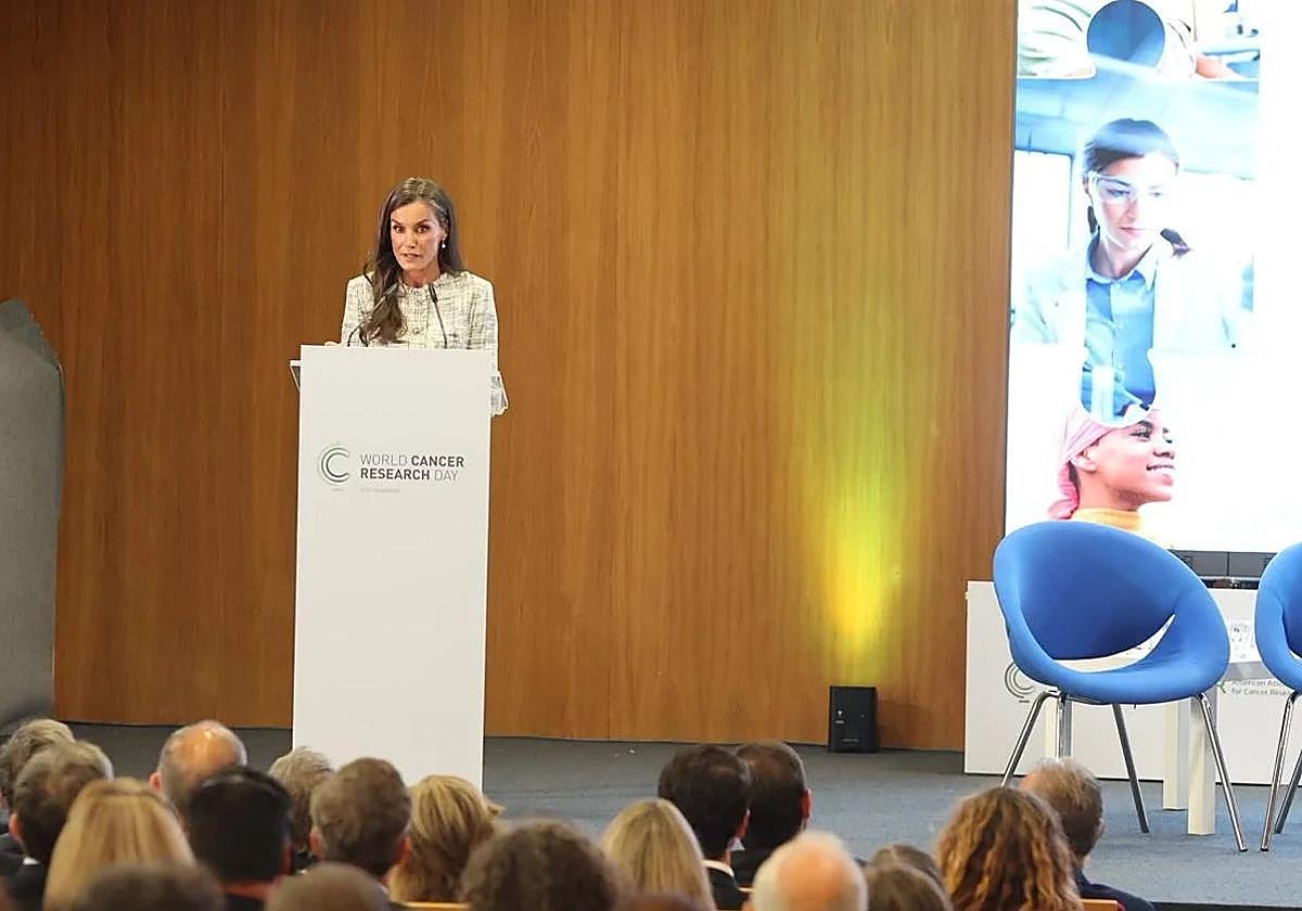 La reina Letizia en su intervención en el Centro de Investigación del Cáncer