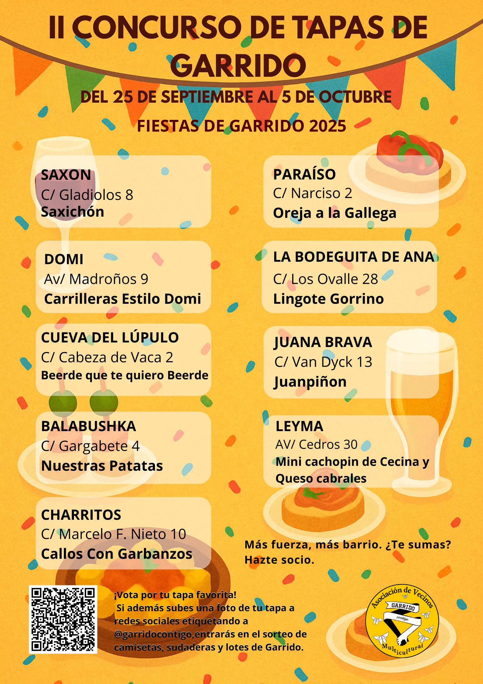 Cartel oficial del II Concurso de Tapas de Garrido