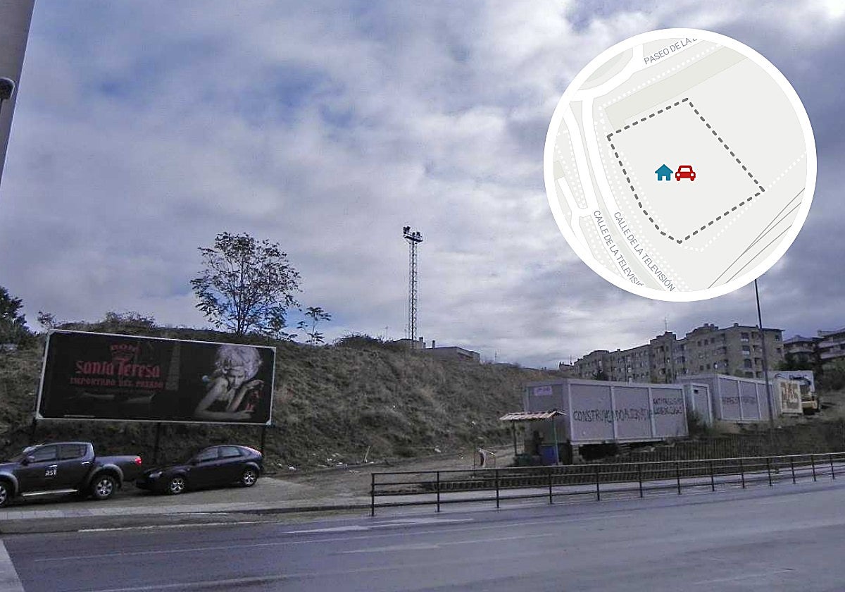 Solar entre el túnel de la Televisión y la calle Prensa.