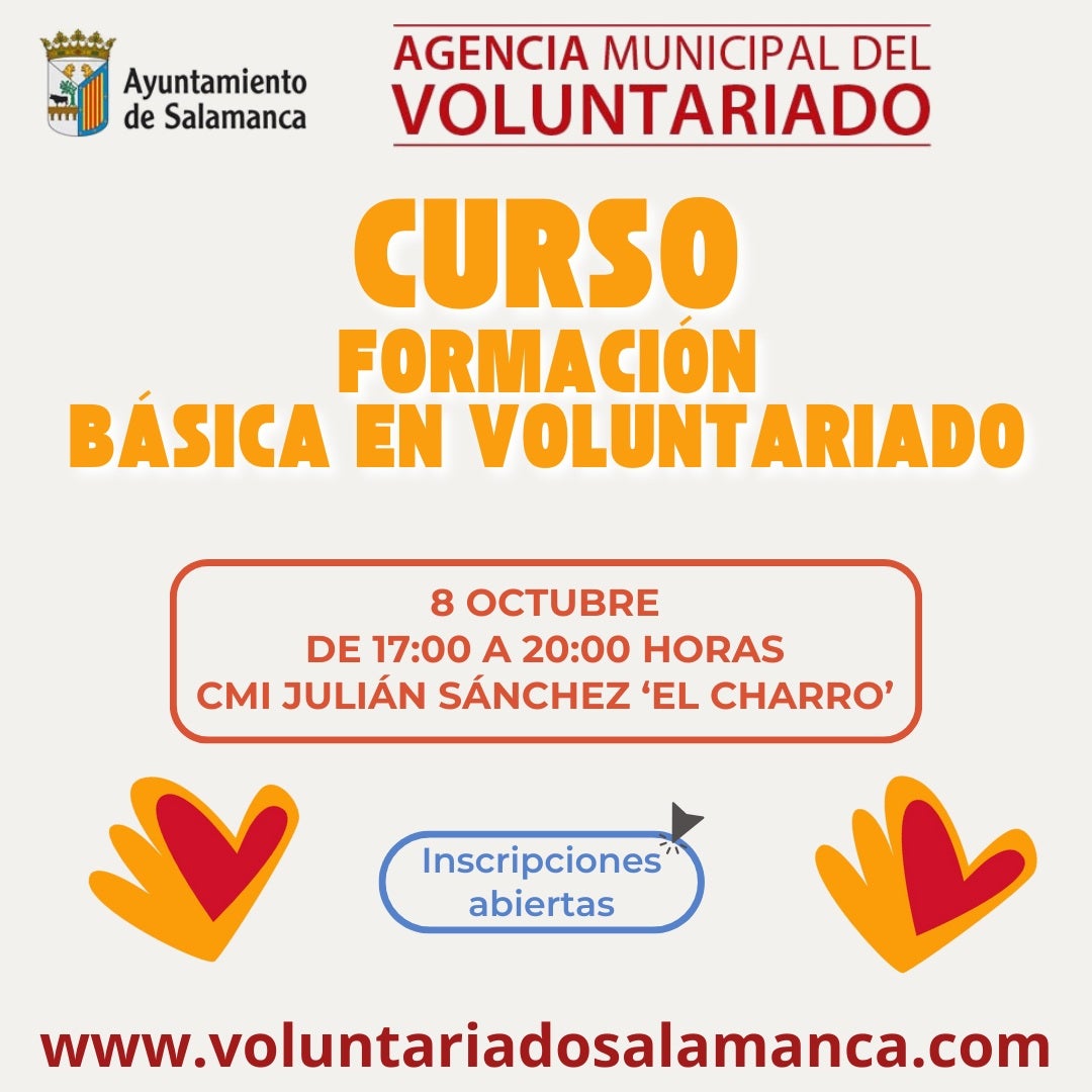 Nuevo curso gratuito de formación básica en voluntariado en Salamanca