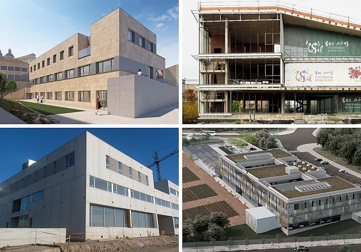 La futura ampliación de Geografía, edificio M4, la facultad de Agrarias en maqueta y las obras.