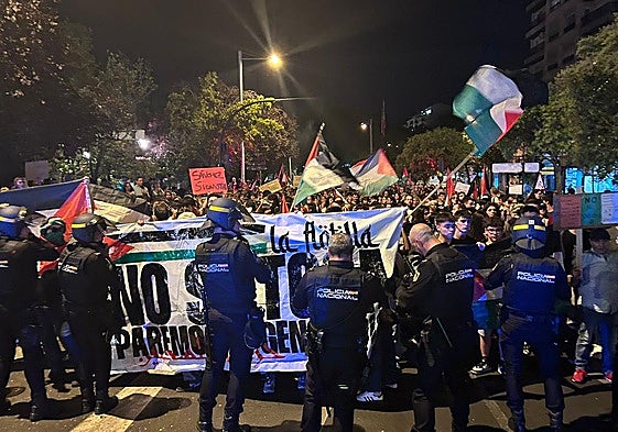 Manifestación en favor de Palestina este jueves en Salamanca.