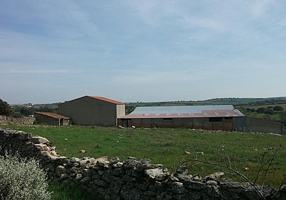 Las naves construidas en la finca donde irá la explotación ganadera.