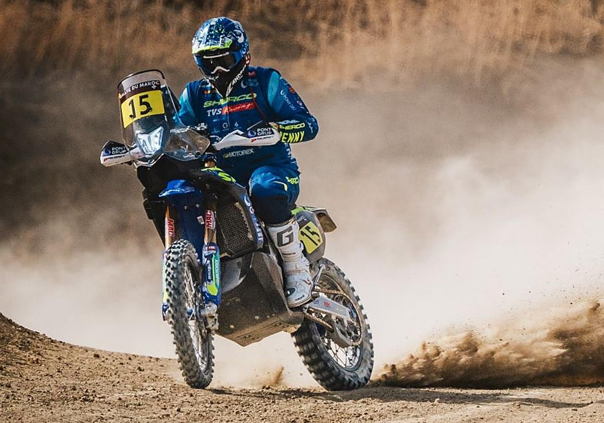 Santolino, durante la etapa prólogo del rally de Marruecos.