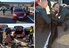 Detencion de los dos ocupantes por parte de la Guardia Civil.